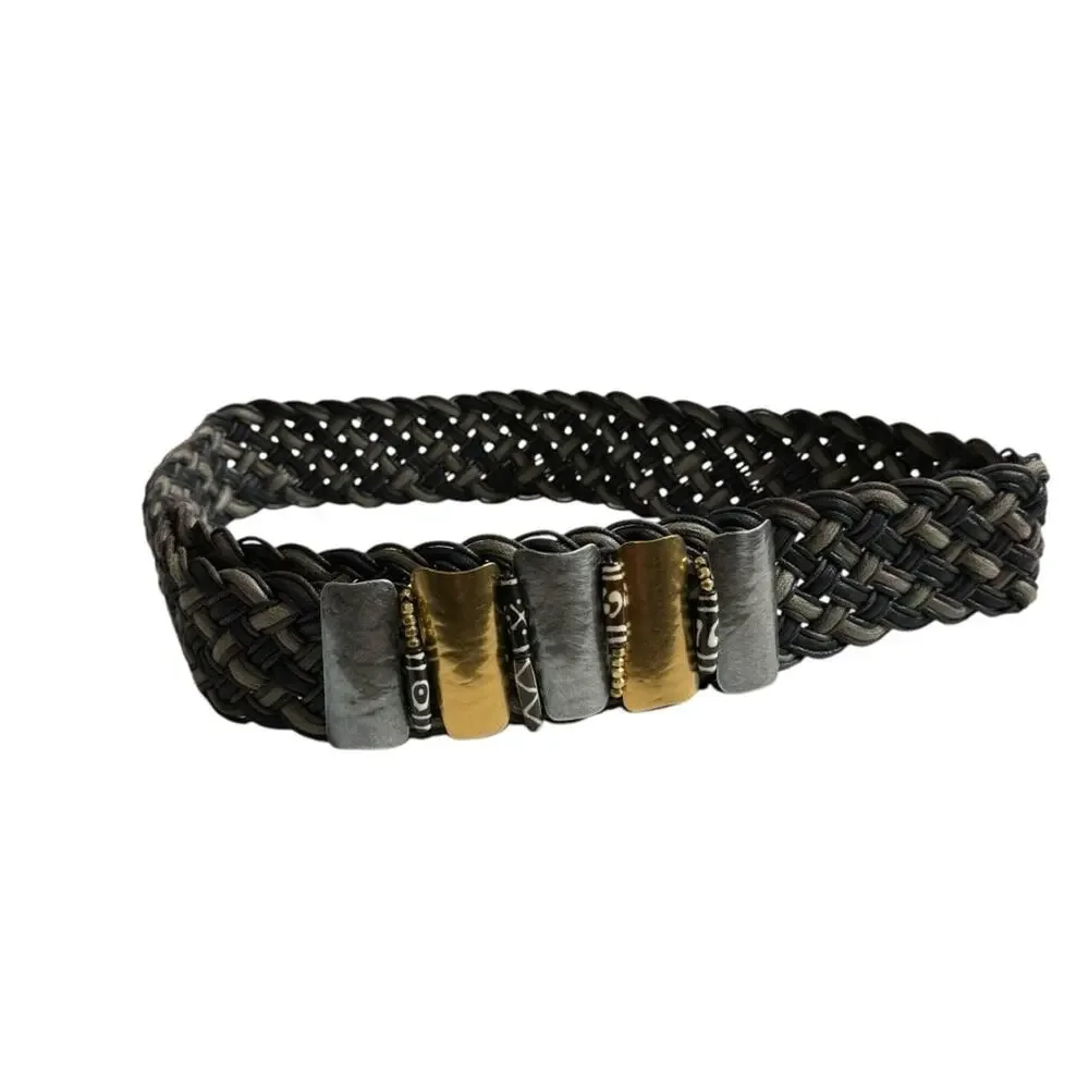 Marjorie Baer SF Vintage Braided Beaded Woven Belt Wearable Art to Wear One Size